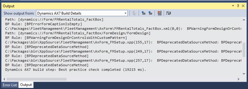Output window.