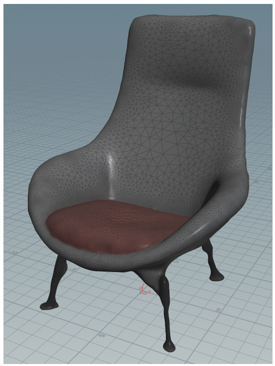 Texture rendered on the low-polygon model Texture rendered on the low-polygon model.