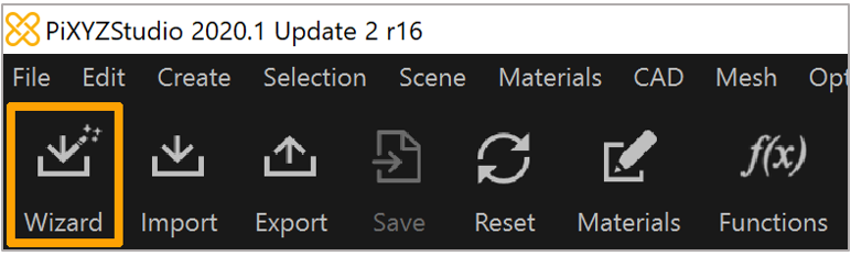 Tlačítko Průvodce na panelu nástrojů