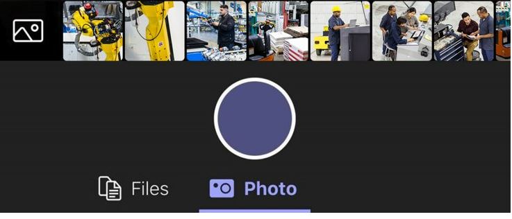 SharePhoto Screenshot of the photo option in Teams mobile.