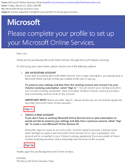 Snímek obrazovky s potvrzovací e-mailem s odkazy pro přihlášení a registraci