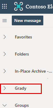 Snímek obrazovky s poštovní schránku zobrazenou ve vaší Outlook Web App.