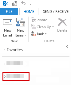 Snímek obrazovky s poštovní schránku jiného uživatele zobrazenou ve vaší složce.
