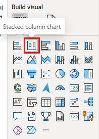 Screenshot showing where to select Stacked column chart.