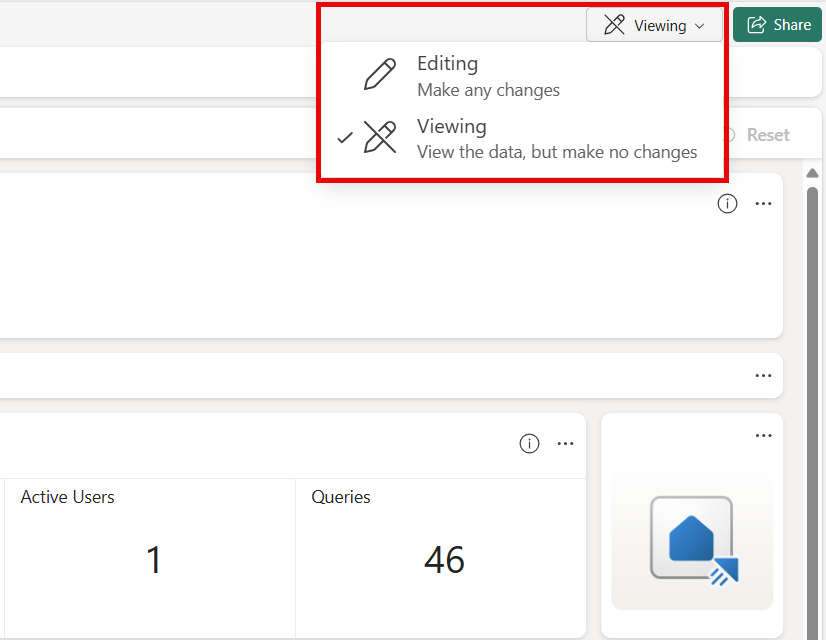 Snímek obrazovky s přepínačem pro úpravy
