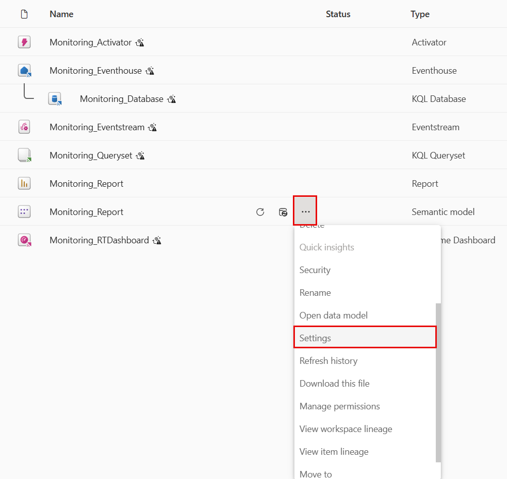 Snímek obrazovky: rozevírací nabídka.