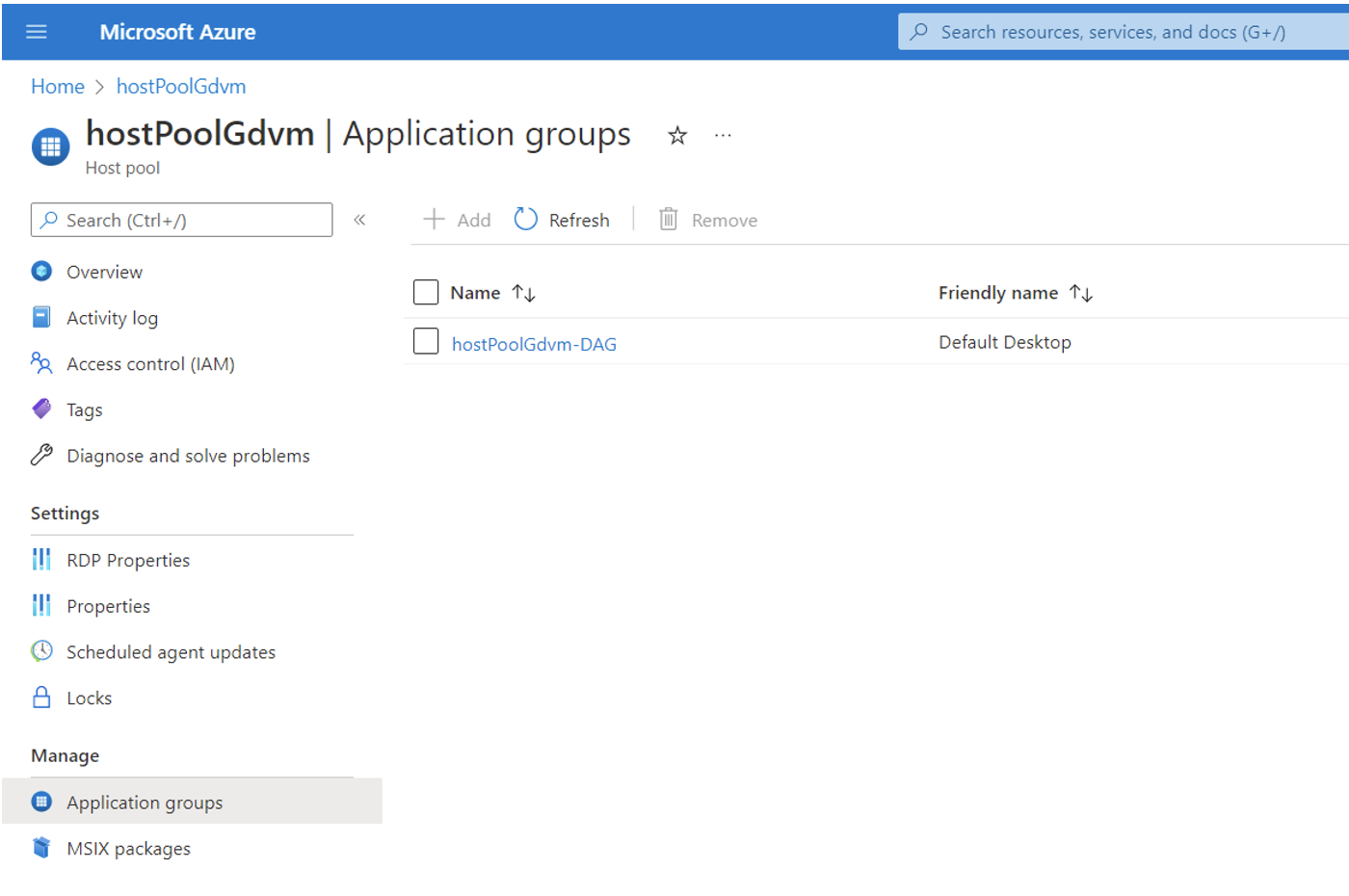 Screenshot showing desktop application groups