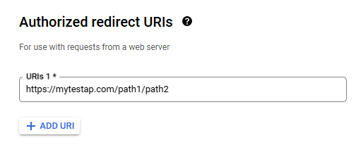 Authorized Redirect URIs