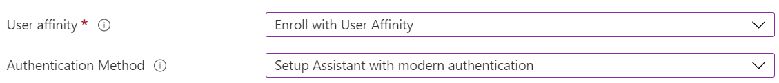 V Centru pro správu Intune a Microsoft Intune zaregistrujte zařízení s iOS/iPadOS pomocí automatizované registrace zařízení (ADE). Vyberte možnost Zaregistrovat se s přidružením uživatele a k ověření použijte Pomocníka s nastavením. Aplikace Portál společnosti se nainstaluje automaticky.
