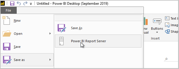 Uložit jako Server sestav Power BI