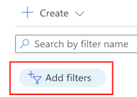 Snímek obrazovky, který ukazuje, jak přidat filtr pro filtrování existujícího seznamu filtrů v Microsoft Intune