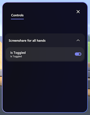 Snímek obrazovky s dialogovým oknem Ovládací panely s kartou Ovládací prvky