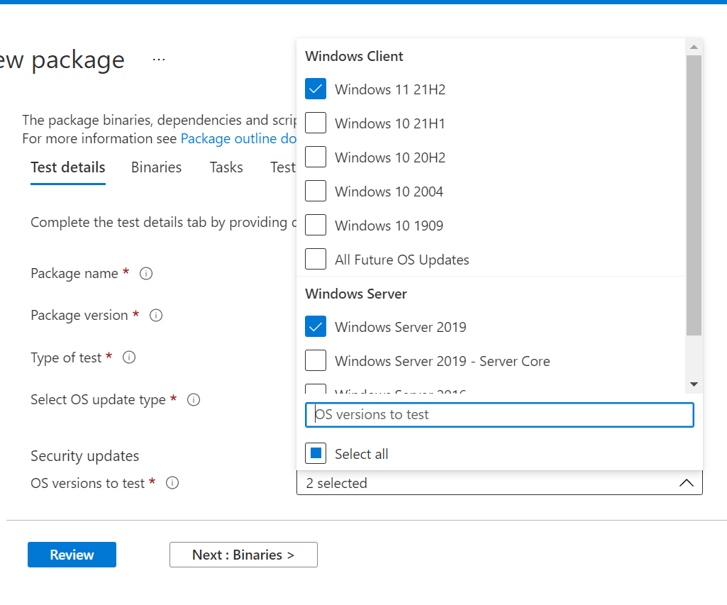 Vyberte verzi operačního systému.
