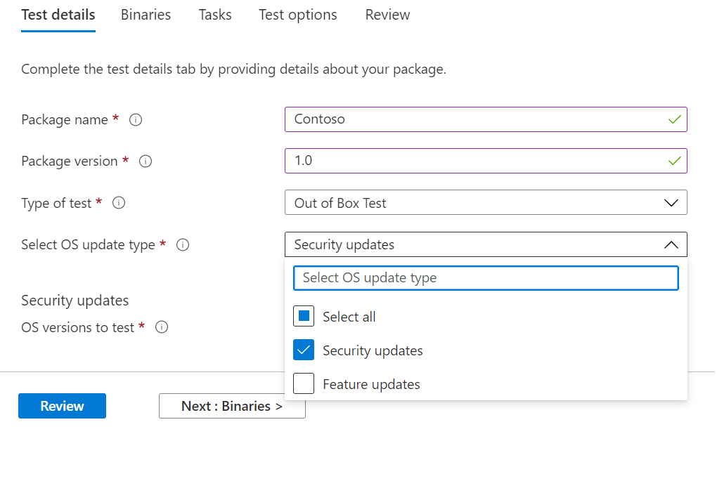 Vyberte aktualizace zabezpečení.