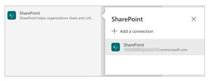 Připojení SharePoint.