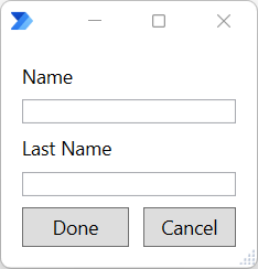 Screenshot ukázkového vlastního formuláře.