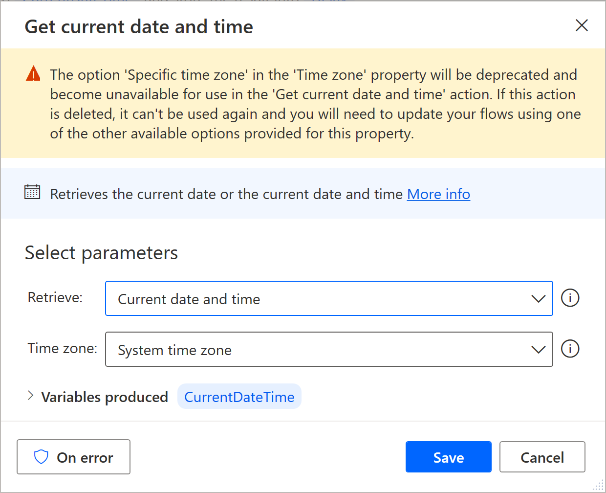 Screenshot s příkladem zachycení systémového data a času.