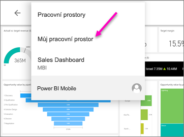 Screenshot shows the breadcrumb menu on an Android tablet with My Workspace called out.