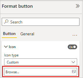 Screenshot showing the Browse option to add an image to a custom image.