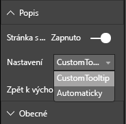 Snímek obrazovky znázorňující dialogové okno nápovědy stránky sestavy.