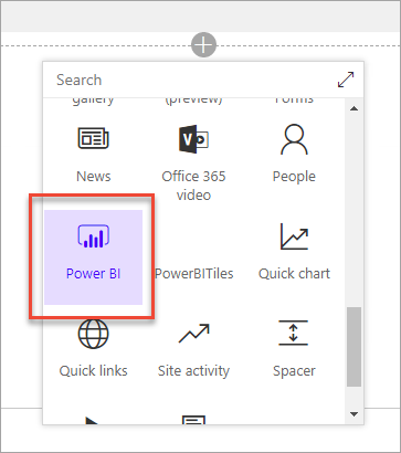 Snímek obrazovky s oddílem Analýza dat zobrazující vybranou možnost Power BI