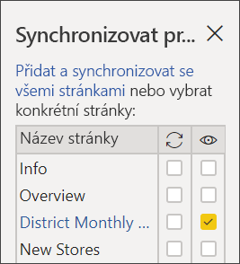 Screenshot of Sync District Monthly Sales slicer.