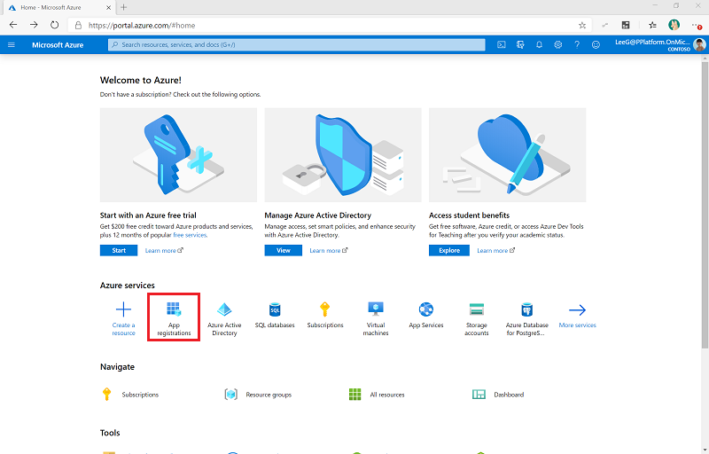 Registrace aplikace Microsoft Entra.