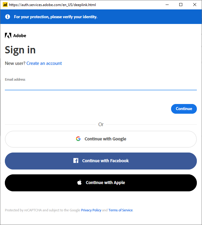 Snímek obrazovky s přihlašovací stránkou Adobe Analytics