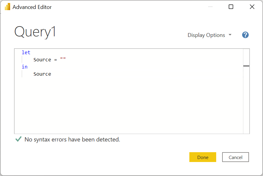 Snímek obrazovky s dialogovým oknem Dotaz zobrazující zdroje dat