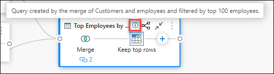 Affordance nebo i icon vedle názvu dotazu, který při najetí myší zobrazí popis dotazu.