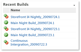 TWSA_DashBuilds Recent Builds Web part