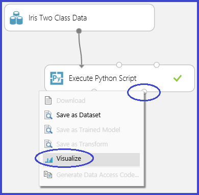 Kliknutím na vizualizovat modul Spustit skript Pythonu zobrazíte obrázky.