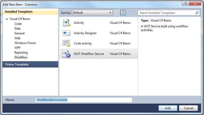 Adding a Workflow Service