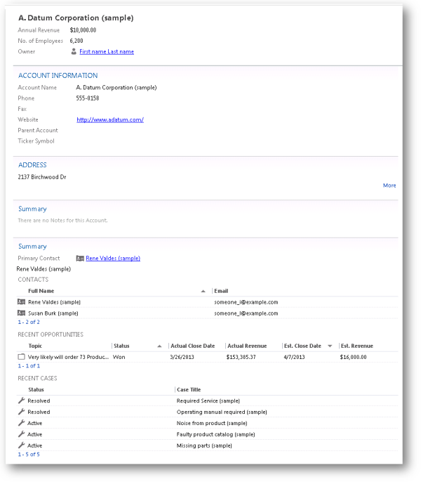 Podokno čtení v aplikaci Outlook pro klienta CRM 2013 pro aplikaci Outlook