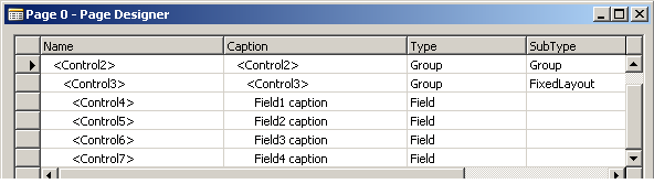 NAVRTCFixedLayoutPageDesignerNoGroup FixedLayout without grouping in Page Designer