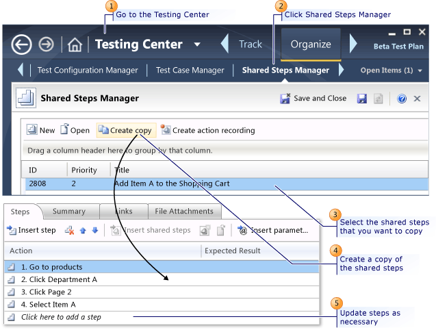 Create a Copy of Shared Steps