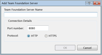 Přidat Dialogové okno Team Foundation Server pro TFS (Team Foundation Server) 2008