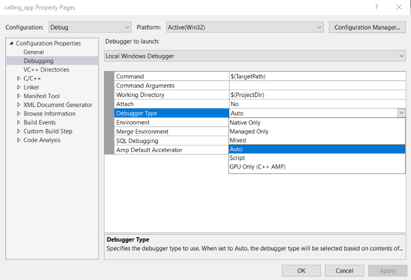 Enable mixed mode debugging Enable mixed mode debugging in C++