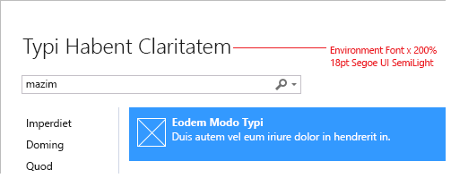 Example of 200% Environment font + Semilight