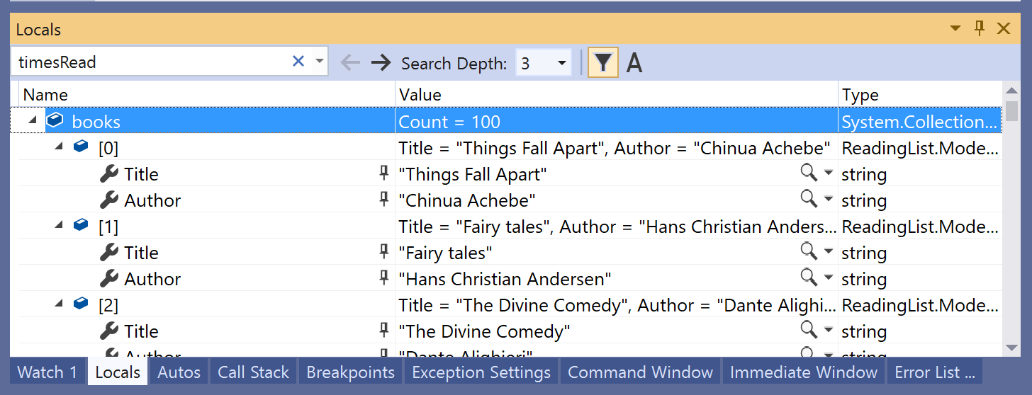Filter favorite properties Screenshot of Filter favorite properties.