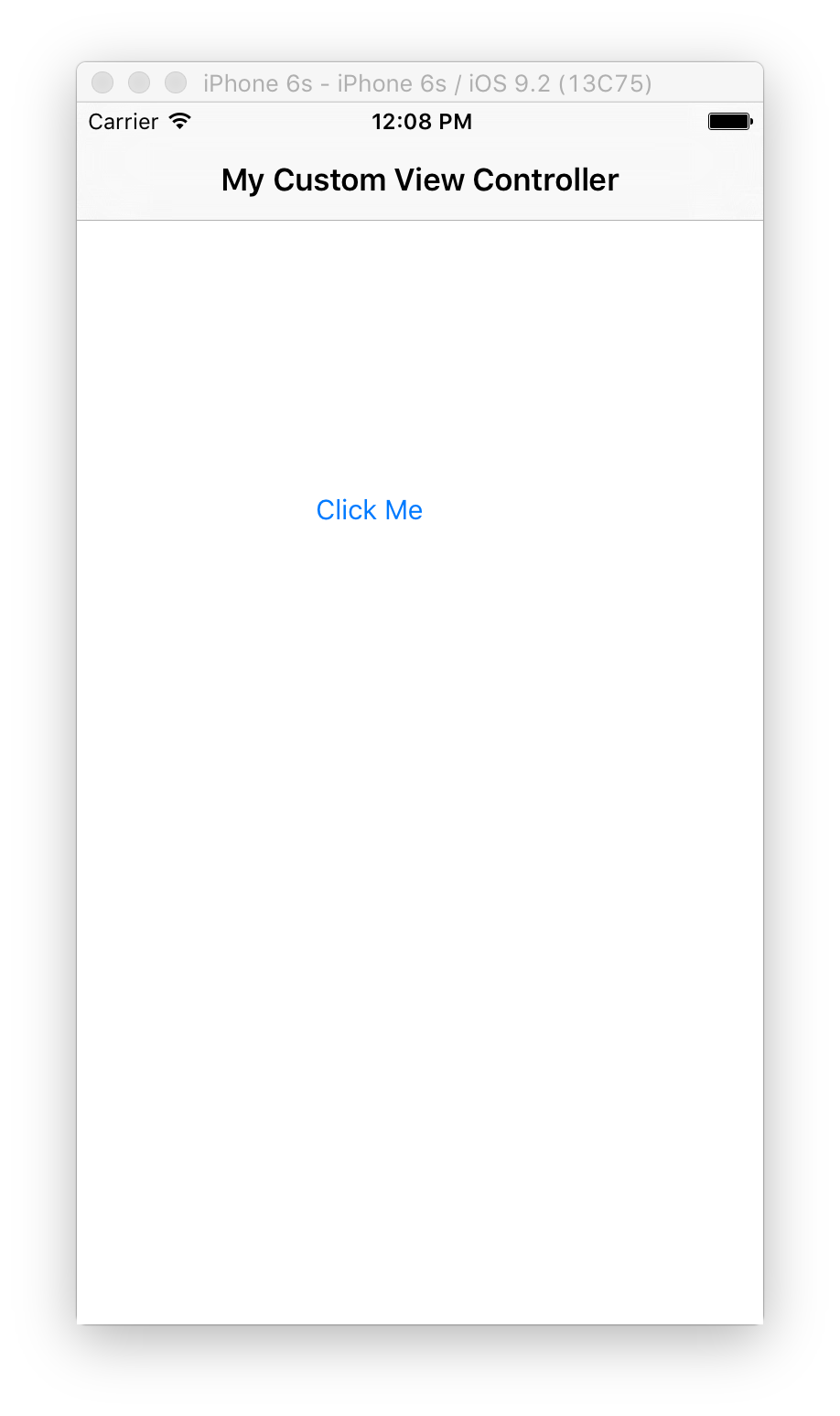 CustomViewController se načte do navigačního kontroleru.