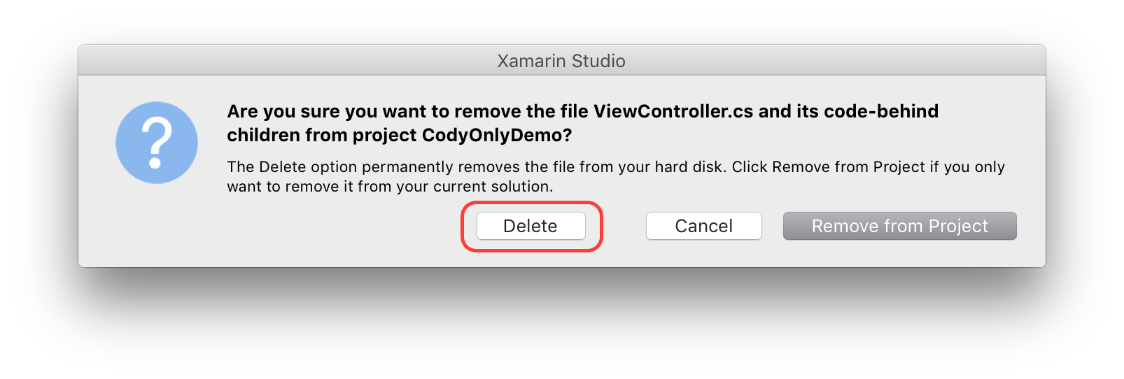 V automaticky otevíraných dialogech vyberte Odstranit.