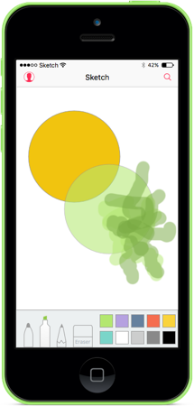 Tah štětce vykreslený jako průsvitnější nebo neprůzný na základě množství tlaku