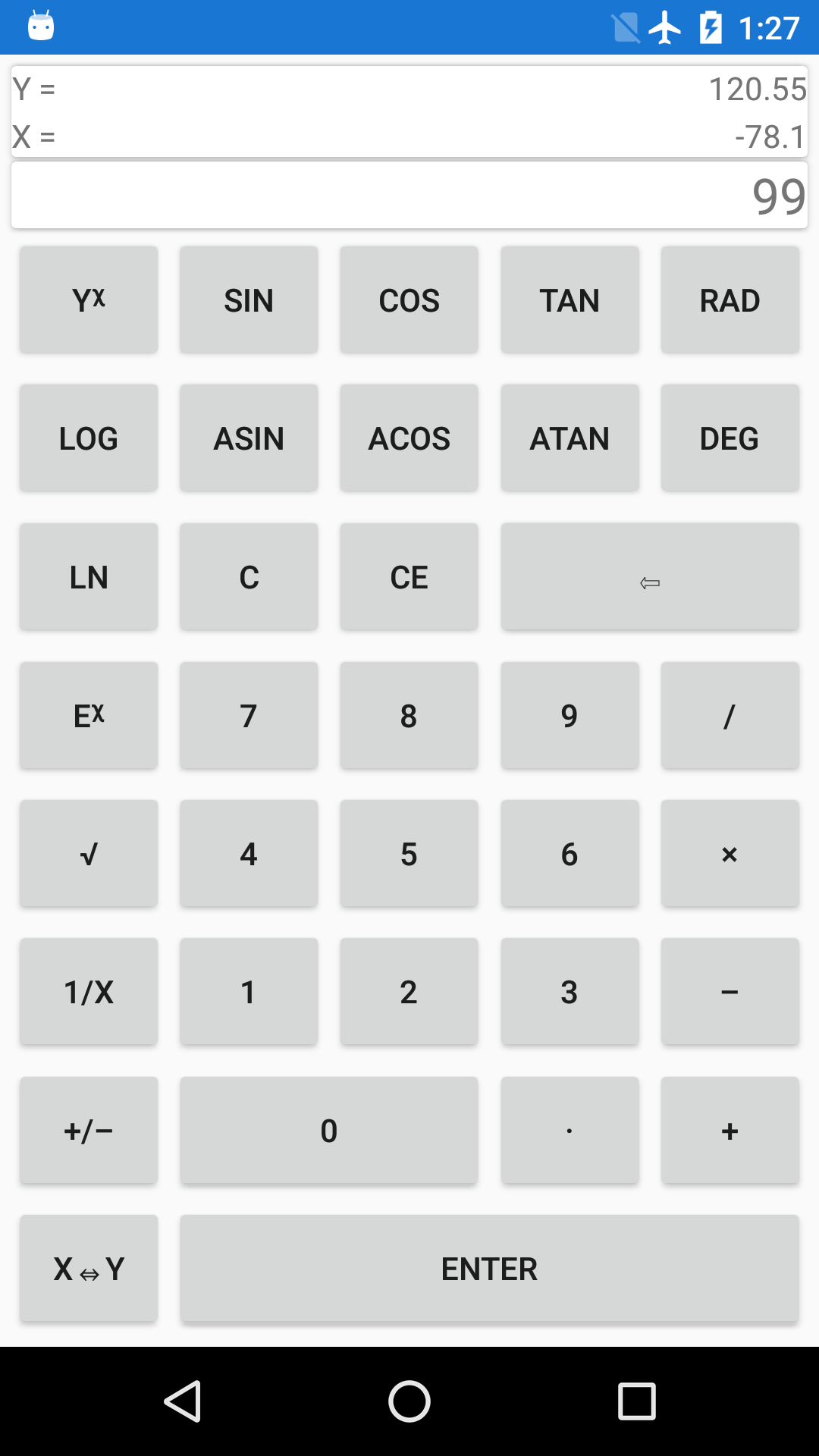 RPN Calculator application screenshot