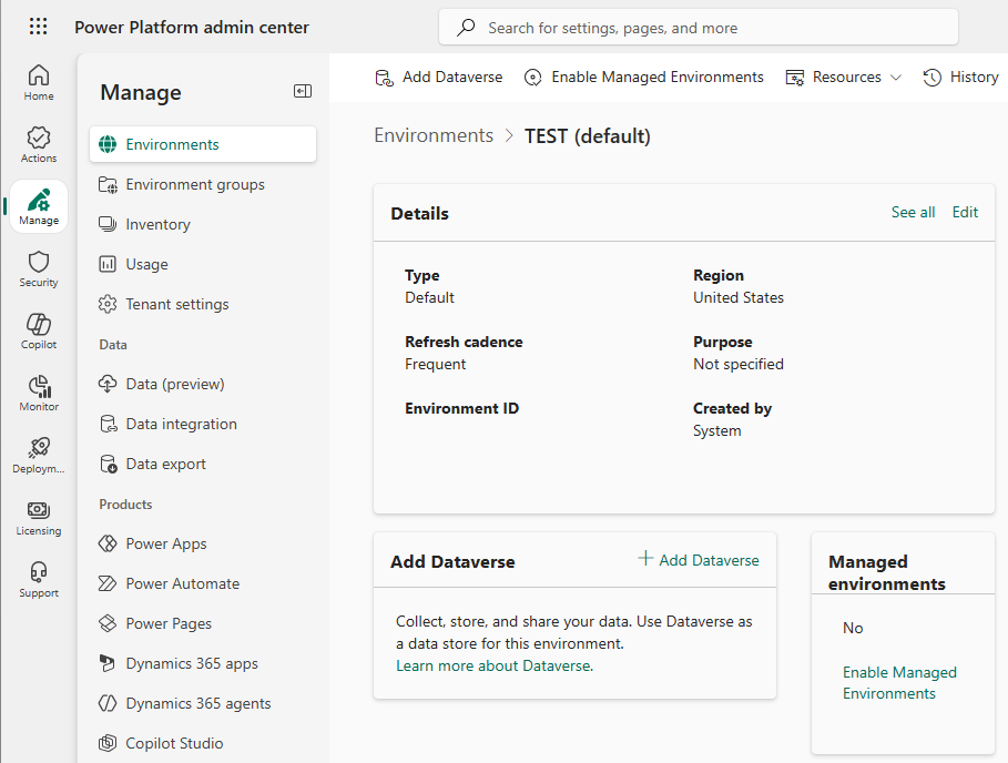 Add Power Automate database