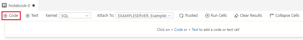 Azure Data Studio SQL Notebooks – přidání bloku kódu