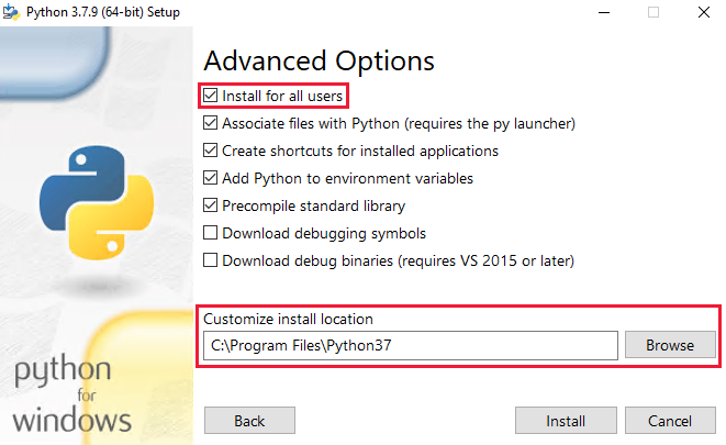 Instalace Pythonu 3.7 – Instalace pro všechny uživatele