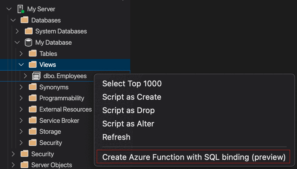 Sql Viz Vytvoření služby Azure Functions pomocí rozšíření vazby SQL pro Visual ...