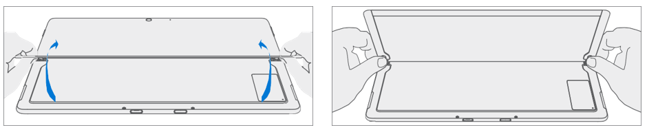 Photo that shows rotating the kickstand back up to approximately 90 degrees after seating the bosses.