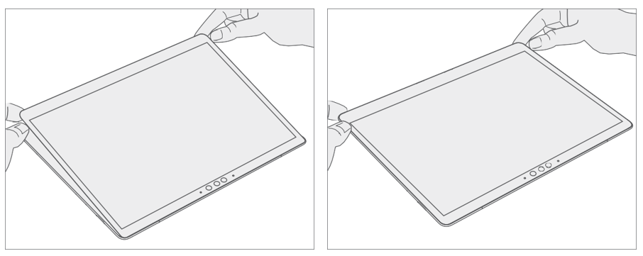 Photo that shows toe-in alignment and initial light edge pressure to begin alternate TDM bonding.